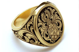 Relief Engraved Signet Ring