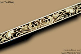 Engraved Silver Tie Bar